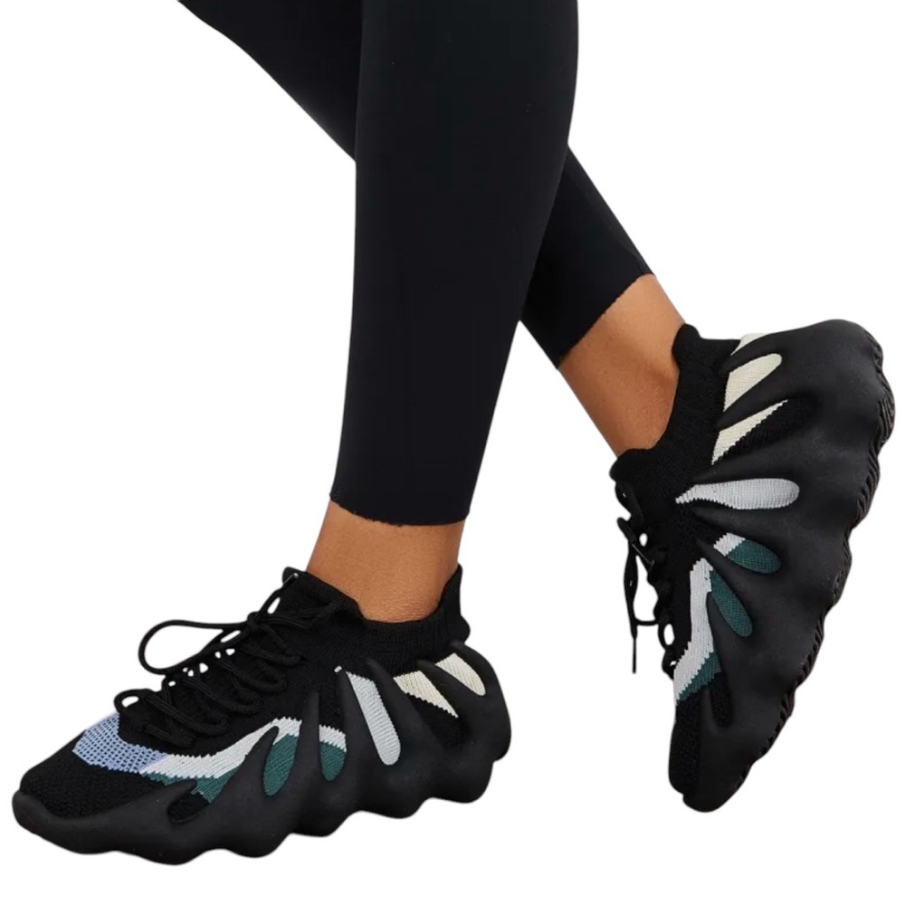 Knit Octopus Sneakers, Comfy & Breathable, Size 38 (US size 7.5) Casual Outdoors